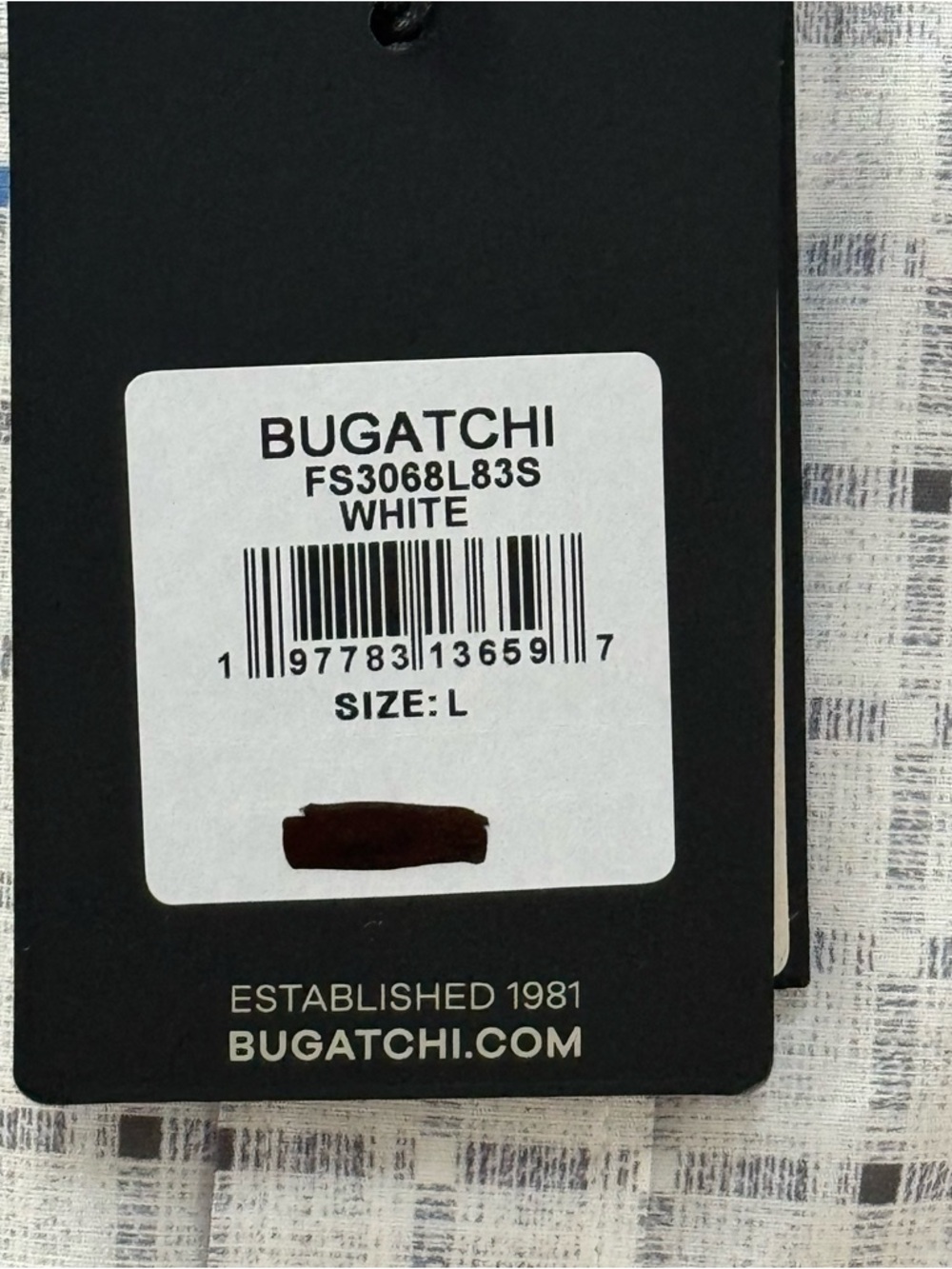 NWT Bugatchi Shaped Fit Comfort Stretch Shirt - White/Blue Grid - Size L - Picture 5 of 8